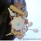 Chinese Bird, Lotus and Ruyi Hair Stick Hair Pin With Freshwater Pearls