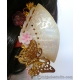 Chinese Carved Shell Fan Hair Stick Hair Pin with Butterfly and Tassel