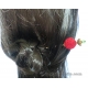 Red Auspicious Chinese Ruyi Cinnabar Bead Hair Stick Hair Pin