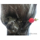 Red Auspicious Chinese Ruyi Cinnabar Bead Hair Stick Hair Pin