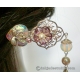 Silver Filigree Hair Stick with Iridescent Glass Heart, Swans and Opal