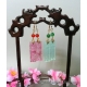 Handmade Glass Lotus Plaques Chinese Earrings
