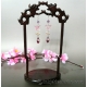 Butterfly and Silver Chinese Knot Glass Color Gradient Teardrop Earrings