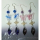 Butterfly and Silver Chinese Knot Glass Color Gradient Teardrop Earrings