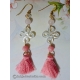 Carved Chinese Knot Shell Earrings with Lotus Beads and Tassels