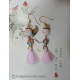 Chinese Porcelain Bead Earrings with Cloisonne Butterflies and Tassels