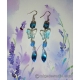 Blue Glass Butterfly Earrings with Gradient Teardrops