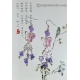 Purple Quartzite and Glass Morning Glories Silver Chandelier Earrings