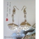 White Carved and Pierced Mother of Pearl Shell Fan Earrings