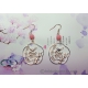 Chinese Bird on Plum Branch Silver Filigree Earrings