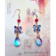 Chinese Cloisonne Butterfly Earrings with Czech Bicolor Glass Drops Chinese Cloisonne Butterfly Earrings with Czech Bicolor Glass Drops