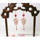 Gold Flower Filigree Chinese Fan Earrings