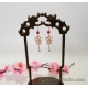 Gold Flower Filigree Chinese Fan Earrings