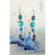 Blue Agate Lily of the Valley Earrings