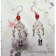 Red Agate and Pearl Chinese Silver Chandelier Earrings Red Agate and Pearl Chinese Silver Chandelier Earrings