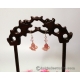 Pink Carved Shell Chinese Gourd Earrings