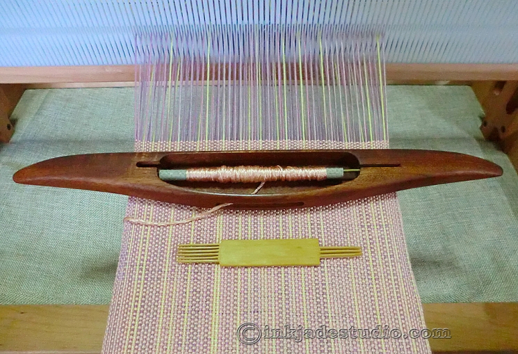 Weaving Pink Variegated Silk Scarf