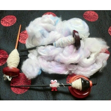 Handspinning the Yarn for Unicorn Magic Scarf 2 15jan.jpg