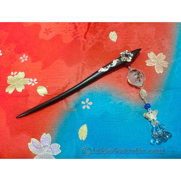 Handpainted Inner-painting Bamboo Glass Bead Chinese Hair Stick