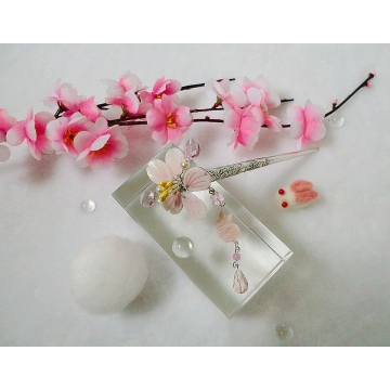 Cute Pink Shell Cherry Blossom and Rabbit Hair stick Hair Pin